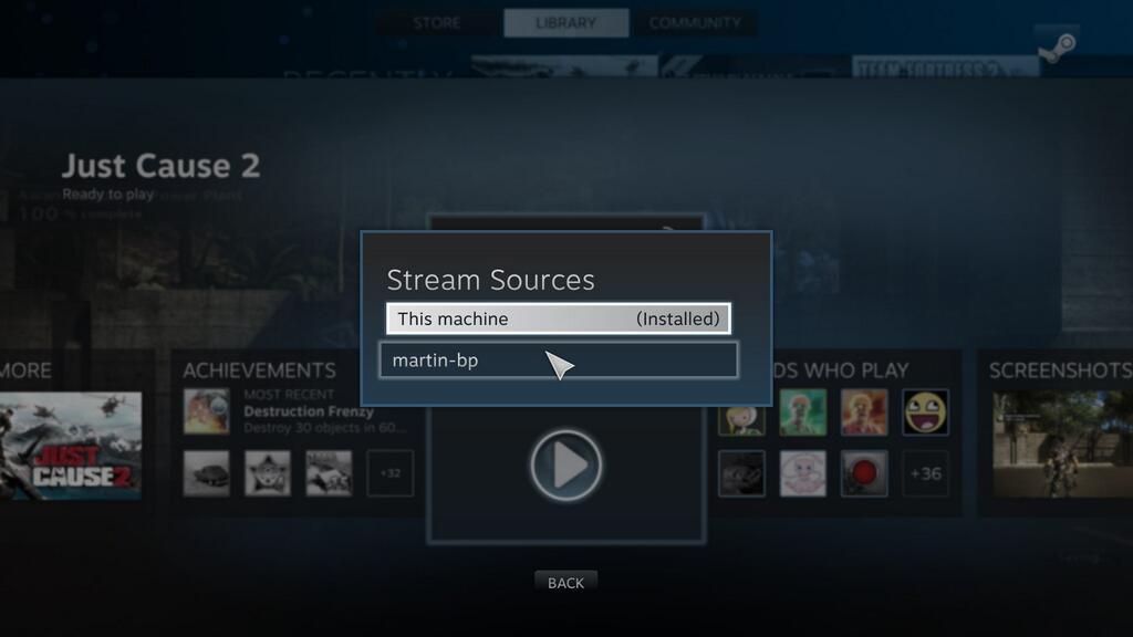 Steam streaming sources