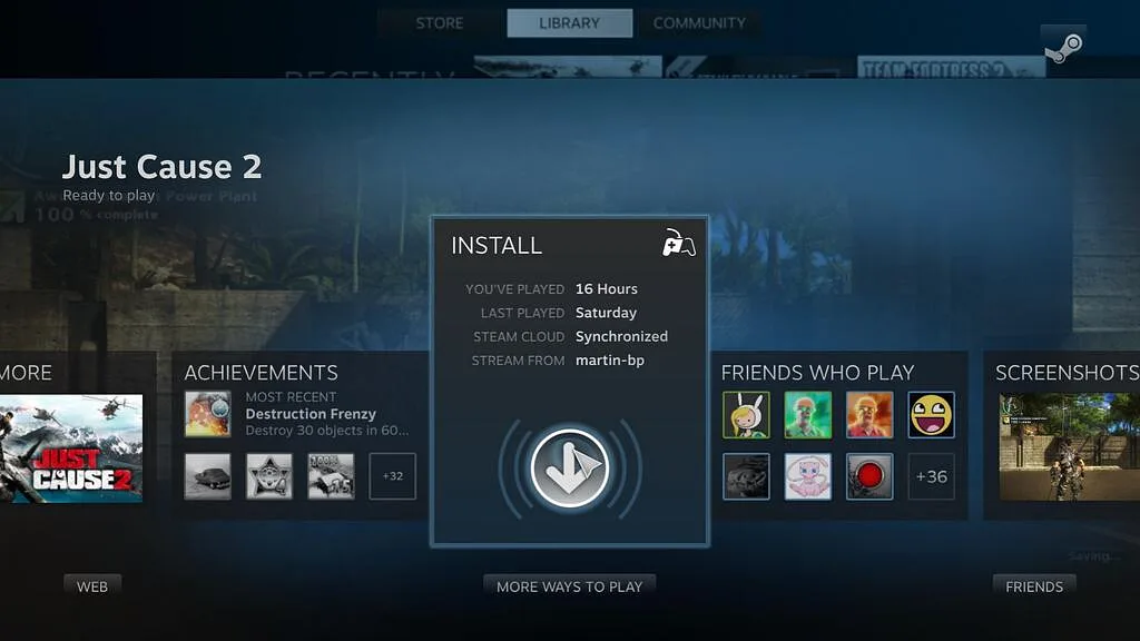 Steam remote install