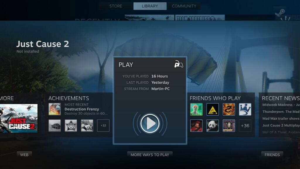 Steam streaming service