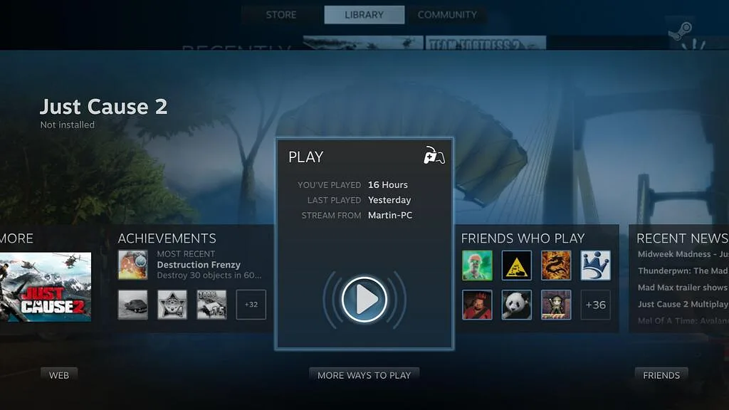 Steam streaming service